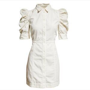 Frame denim NWT  White Puff Sleeve Dress